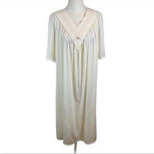 Vintage Amanda Stewart Nightgown Ivory Short Sleeve Lace Trim NWT - Size 3X